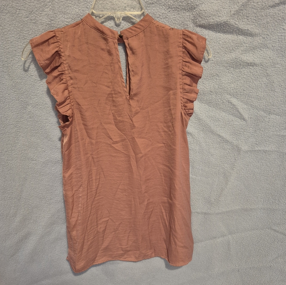 Dusty Rose High Neck Blouse - Picture 5 of 5
